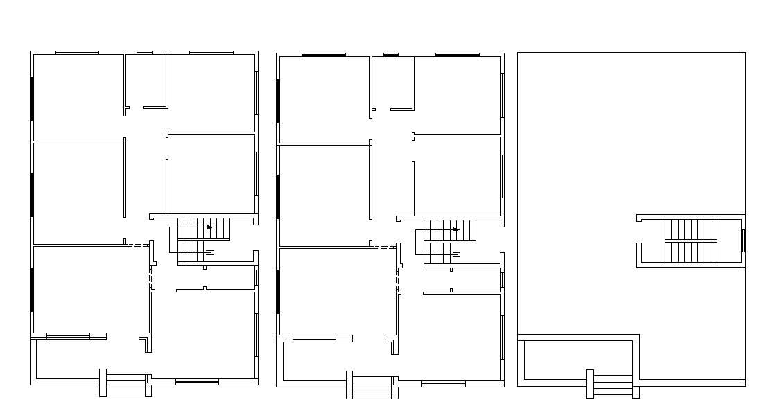 2d Residence Bungalow CAD Layout Plan 