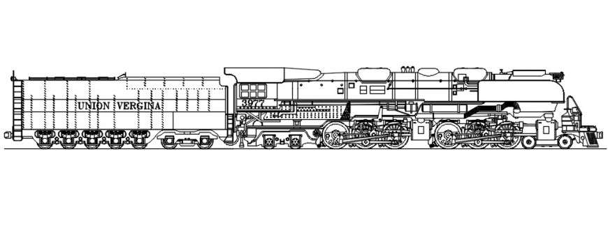 2d CAD design details of train CAD transportation units dwg file