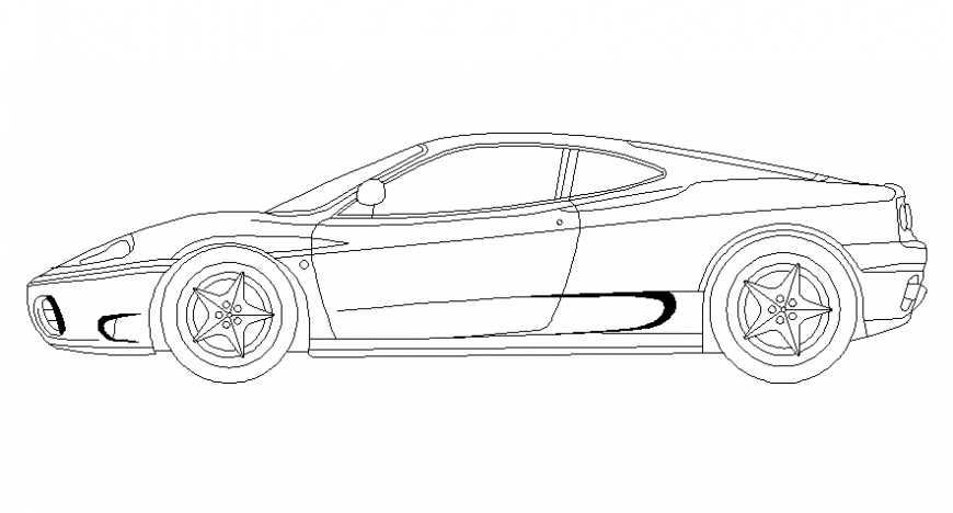 2d CAD design drawings of vehicle block autocad software file