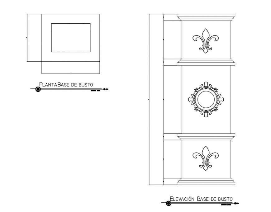 2d CAD design of column autocad software file