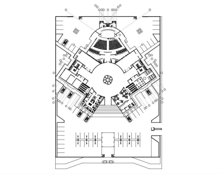 2d cad drawing of art school elevation autocad software