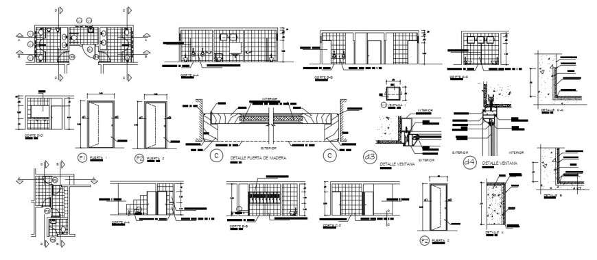 2d cad drawing of Bado elevation autocad software