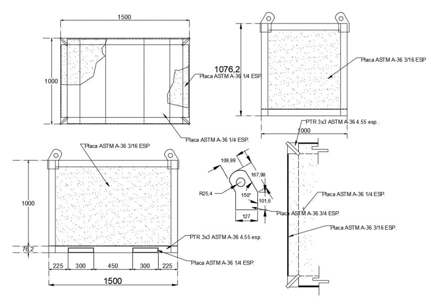 2d cad drawing of basket section autocad software