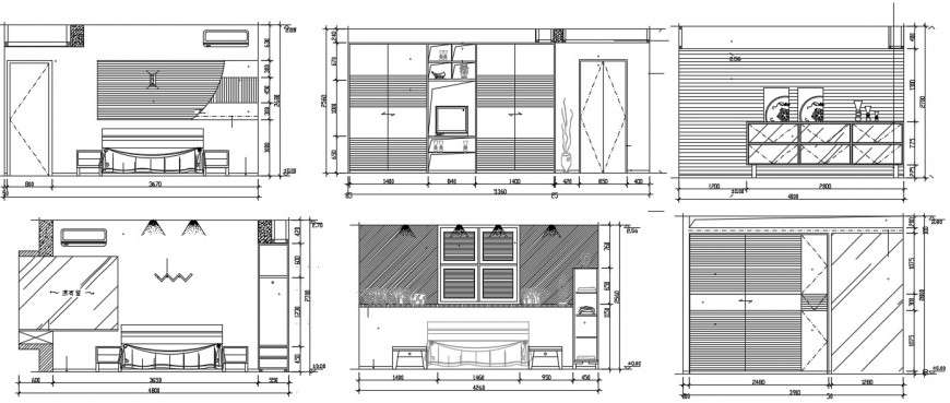 2d cad drawing of bedroom section plan autocad software