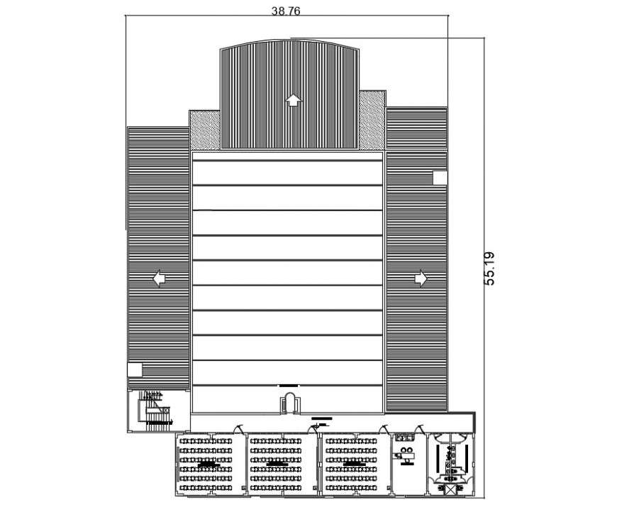 2d cad drawing of classroom lecture hall autocad software