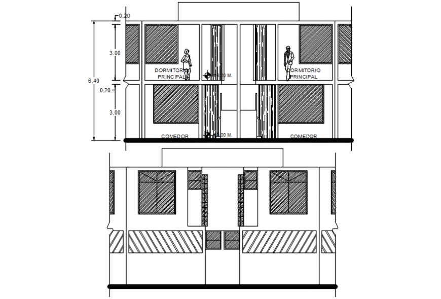 2d cad drawing of exterior elevation autocad software
