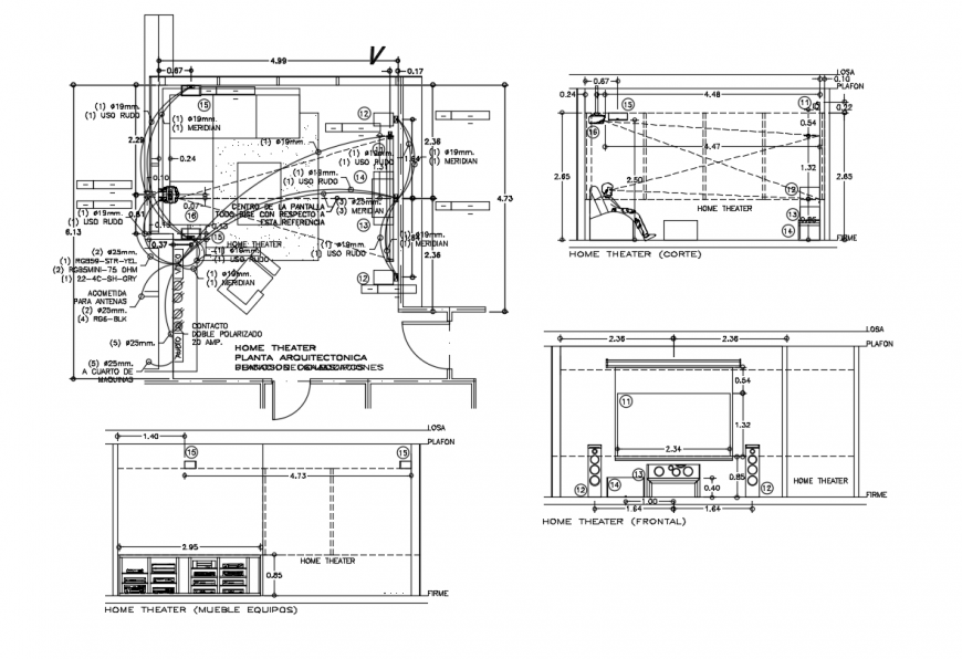 2d cad drawing of home theater auto cad software
