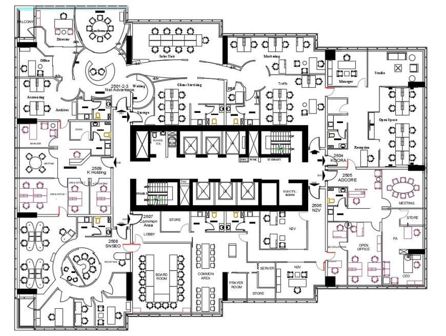 2d cad drawing of office  modification file autocad software
