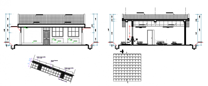 2d cad drawing of outer elevation autocad software