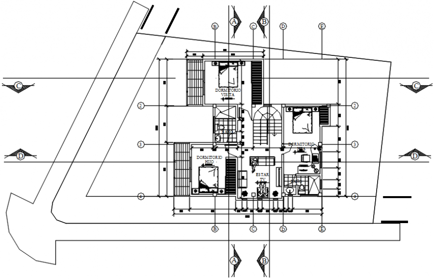 2d cad drawing of penthouse 2 autocad software