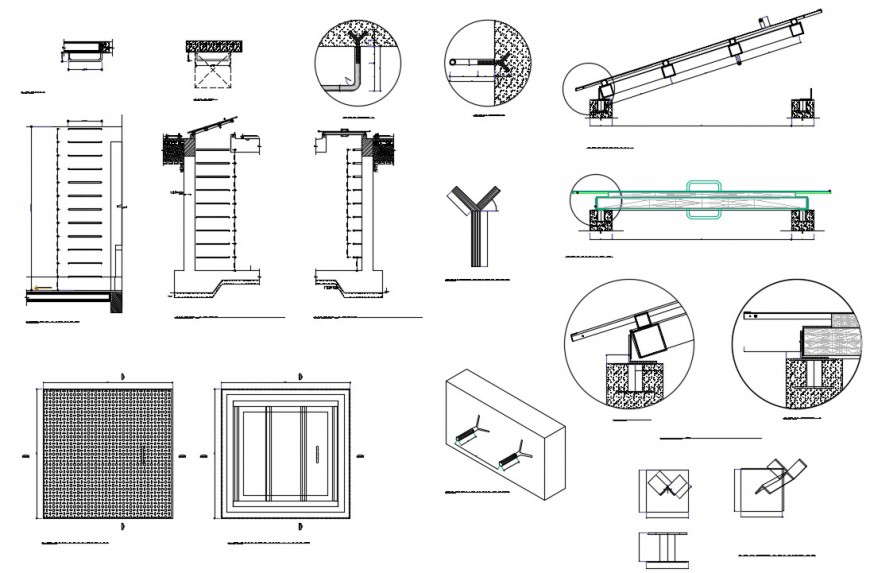 2d cad drawing of roof structure autocad software