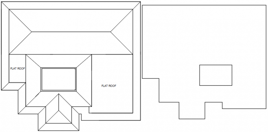 2d cad drawing of roof terrace plan AutoCAD software
