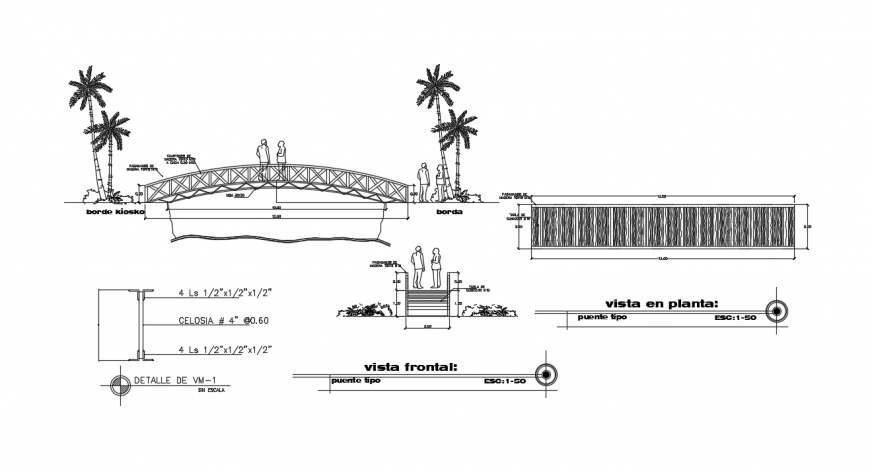 2d cad drawing of sea bridge auto cad software