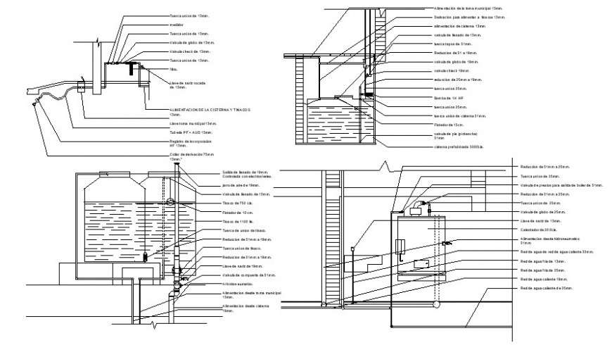2d cad drawing of terrace tank auto cad software