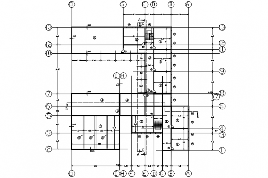 2d cad drawing of the description of the functional area of another floor autocad software  