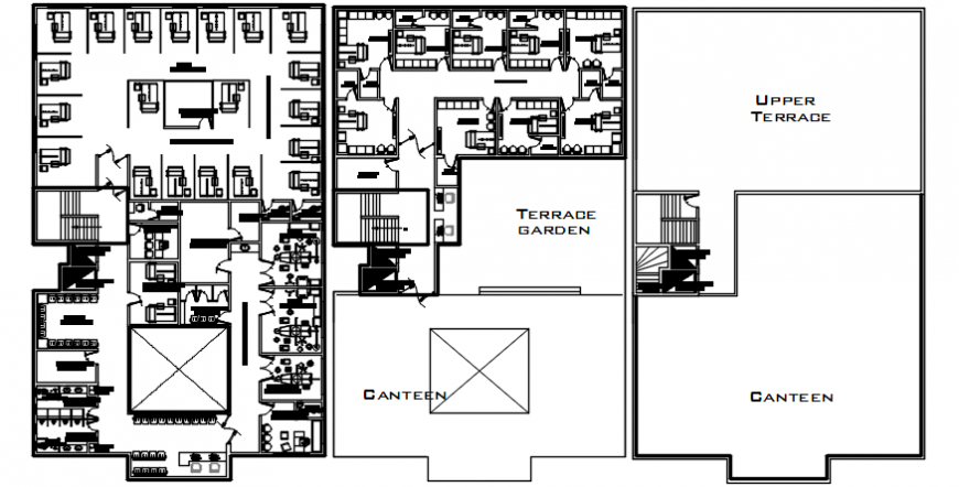 2d cad drawing of the hospital layout plan of AutoCAD software