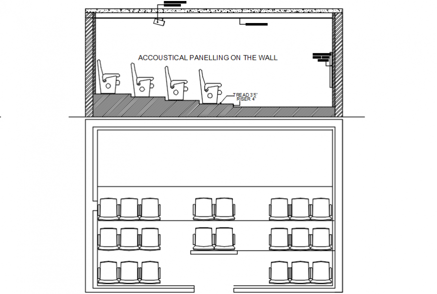2d cad drawing of theatre  autocad software