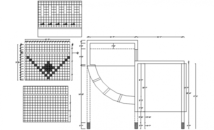 2d cad drawing of tiles design Auto Cad software