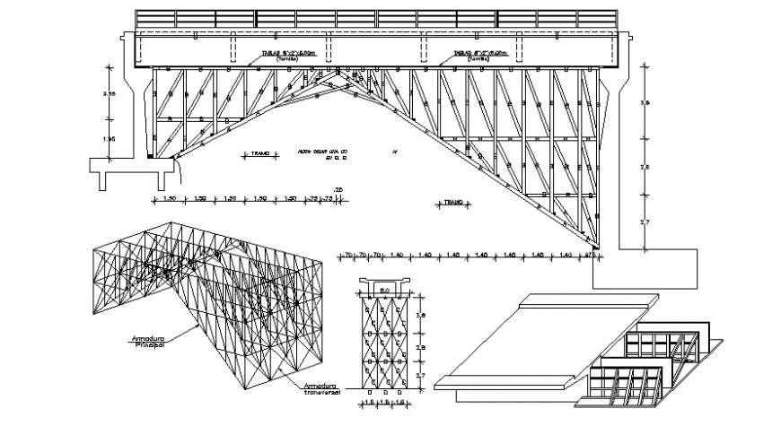 2d cad drawing of train bridge auto cad software