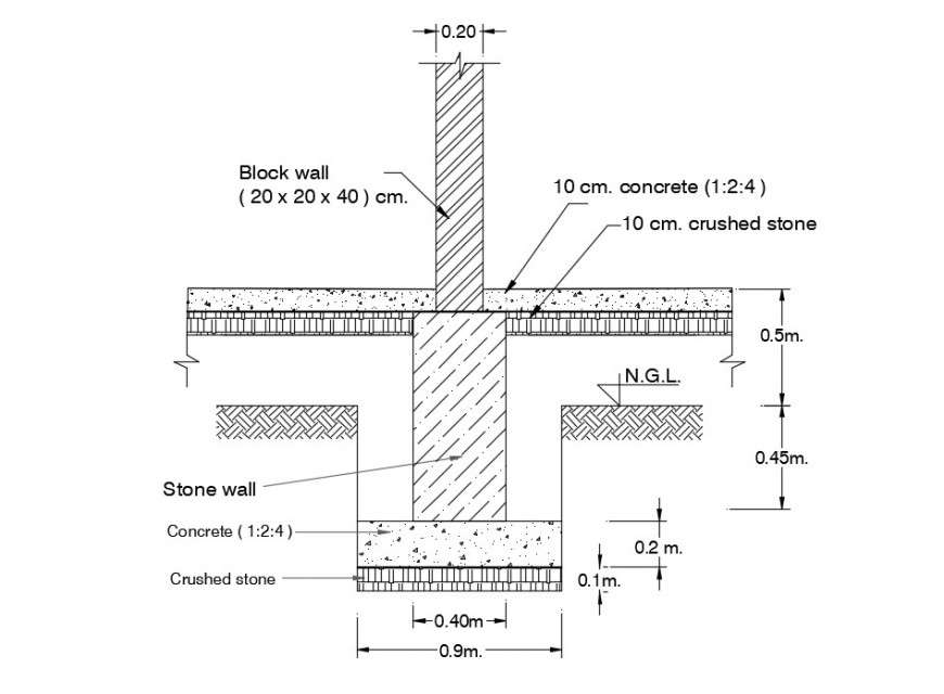 2d CAD footing structure autocad software file
