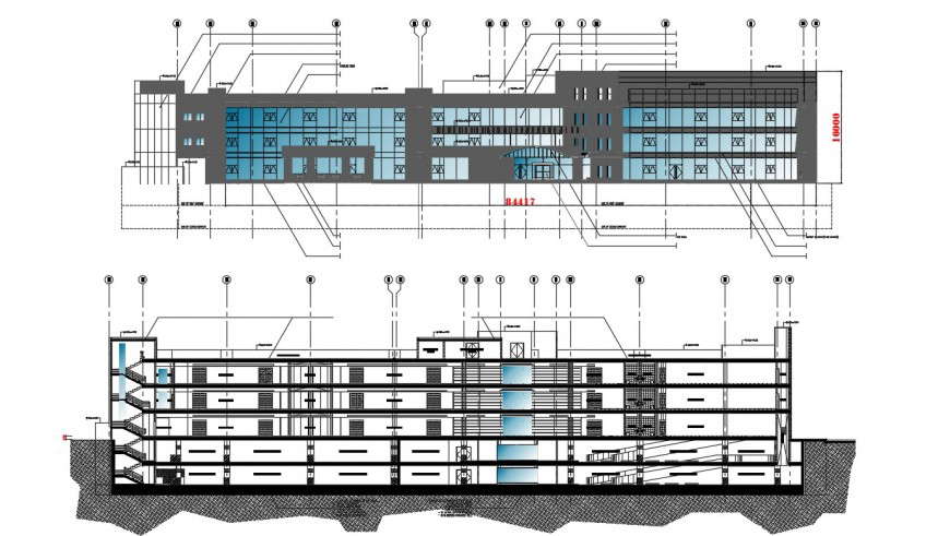 2d cad plan of a commercial building in autocad