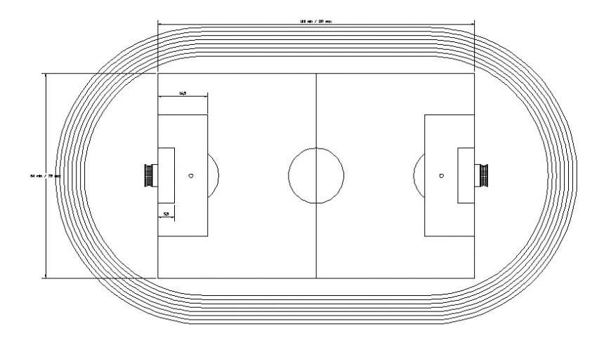 2d CAD plan of sports playground autocad software file
