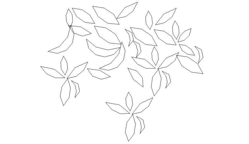 2D design of tree plant block AutoCAD file