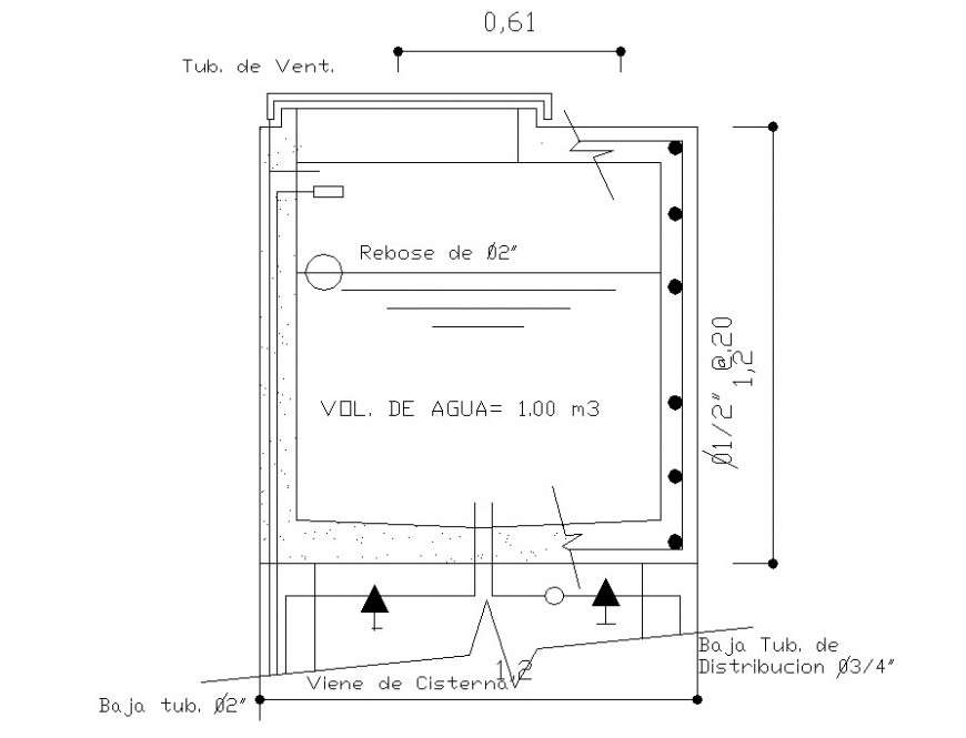2d detail of elevated tank cad file