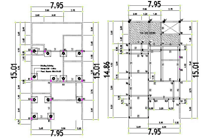 2d drawings details of column beam structure blocks dwg autocad file