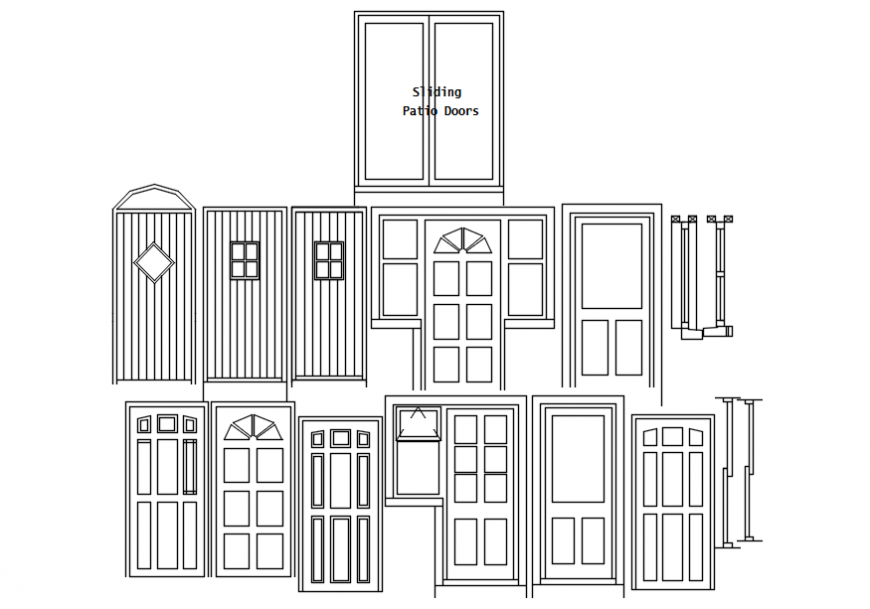 2d drawings details of door CAD  blocks autocad file