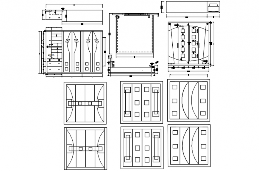 2d elevation wardrobe drawing design