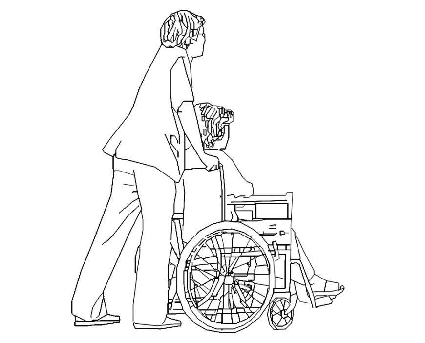 2d handicap chair people blocks