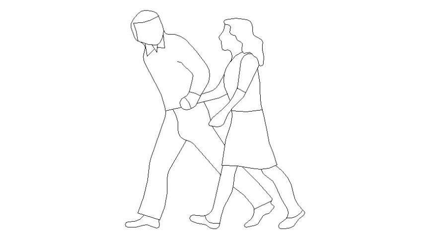 2D human figure cad block autocad file