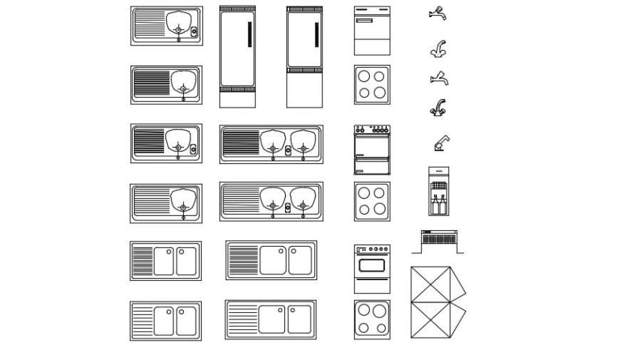 2d kitchen cad blocks dwg file