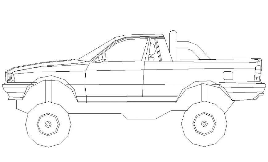 2D model of transportation vehicle AutoCAD file
