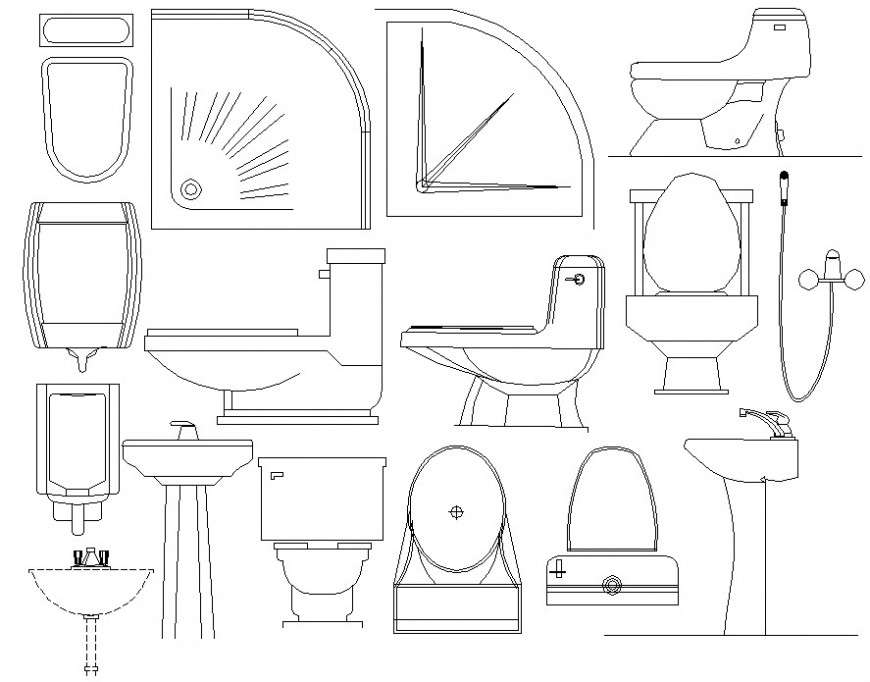 2d sanitary autocad blocks dwg file