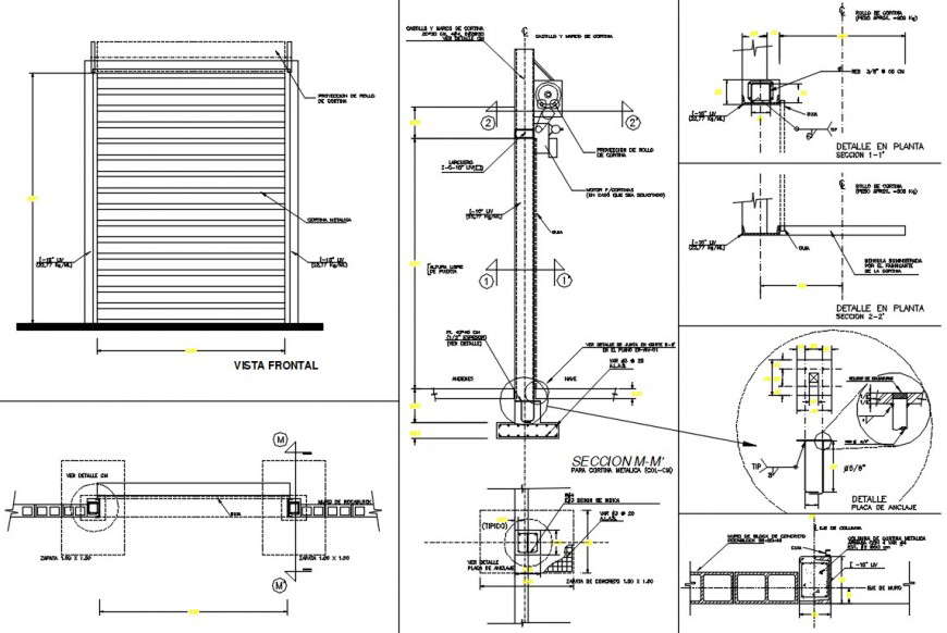 2d shop shutter drawing