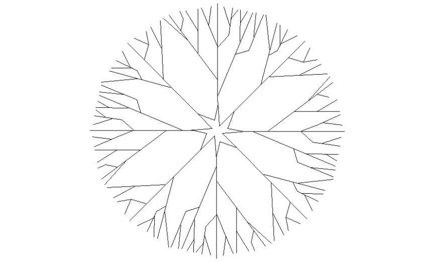 2D top view of trees autocad file