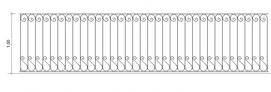 2d view of balustrade detail CAD blocks elevation layout file