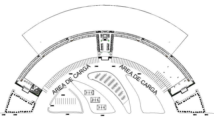 2d view of sport ground  detail 2d view CAD block layout file in dwg format