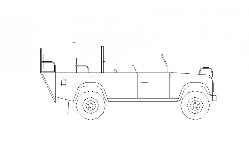 2D view of transportation vehicle AutoCAD file
