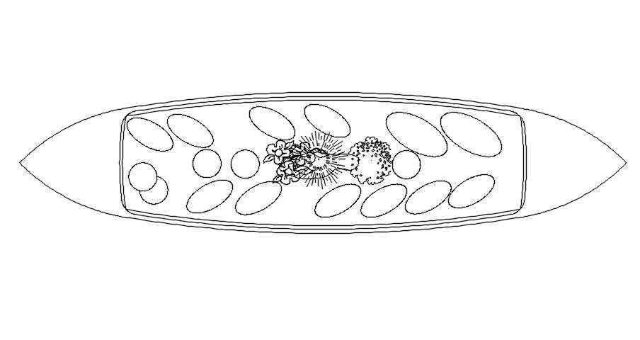 2d drawing of landscaping in AutoCAD, dwg file.