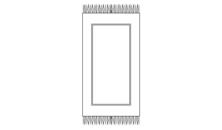 2d rug plan cad block in AutoCAD, Dwg file.