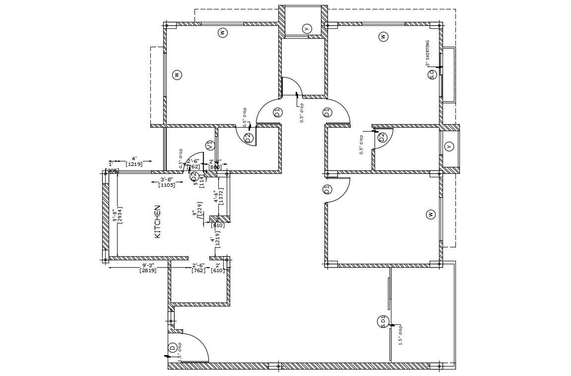 3 BHK Apartment Plan DWG File Free Download 