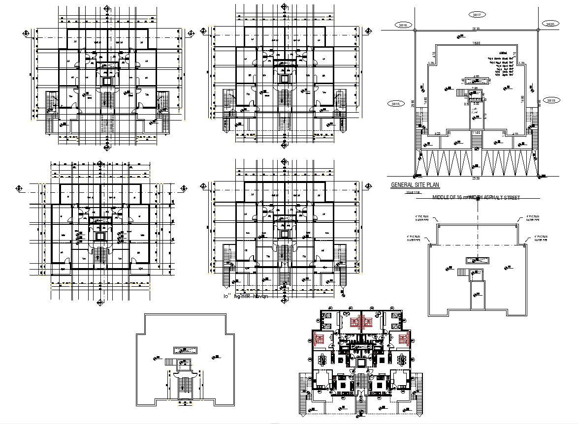 3 BHK Flat Design With Working Drawing DWG File 