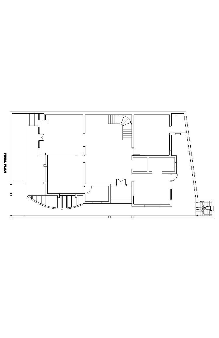 3 BHK House Floor Plan CAD Drawing Free Download 