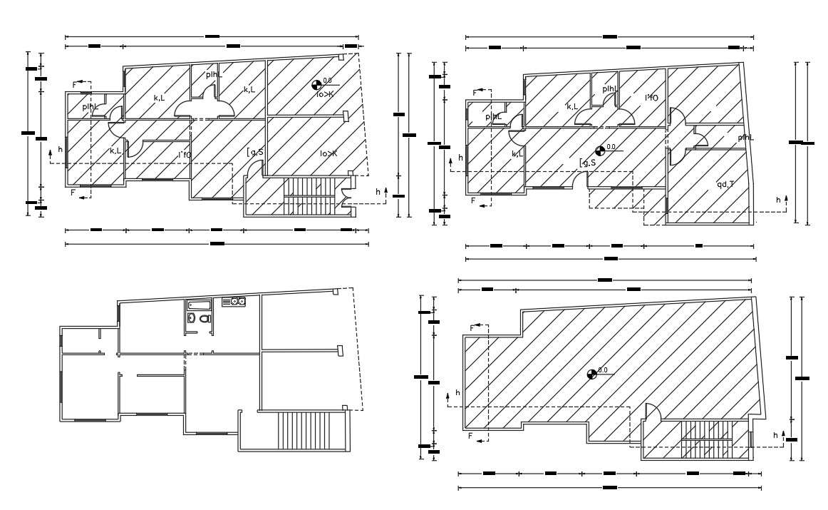 3 Bedroom House Floor Plan AutoCAD Drawing