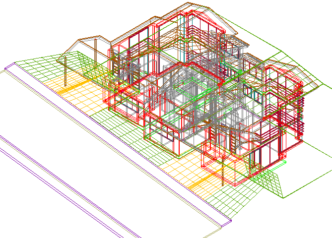 3 D house plan detail dwg file