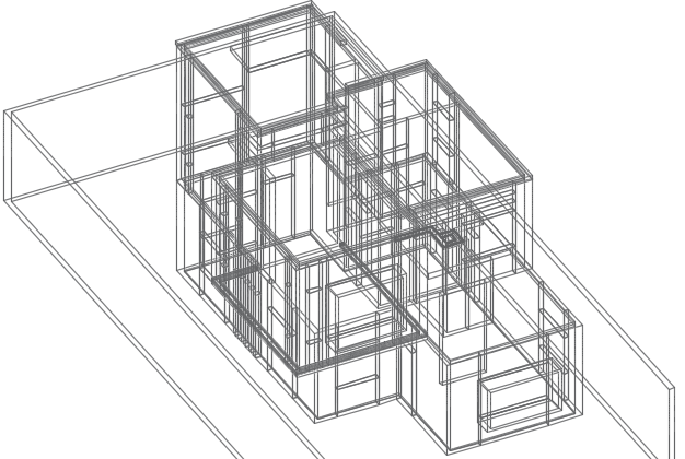 3 D house plan detail dwg file