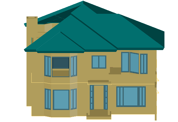 3 D house plan detail dwg file